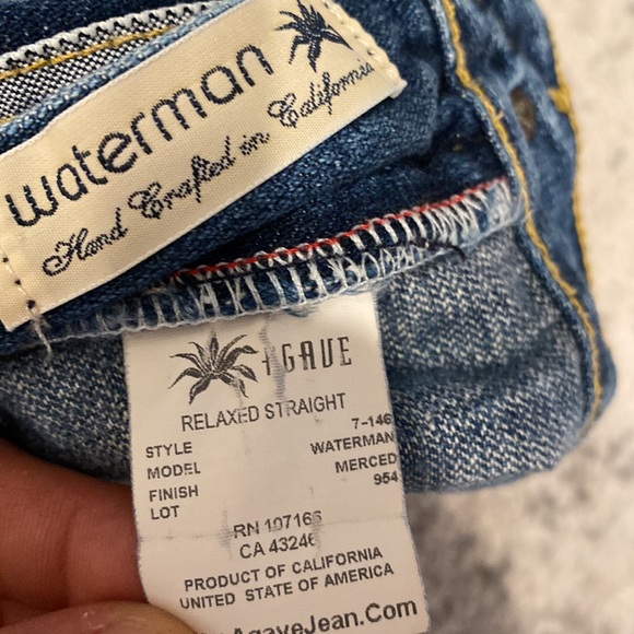 agave denim waterman relaxed straight jeans size 36 100% cotton made in USA EUC - Picture 5 of 9